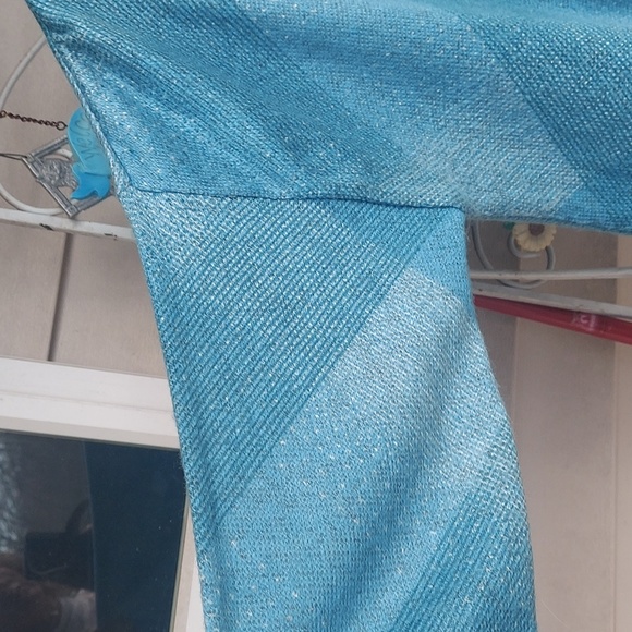 DKNY Donna Karen abstract knit Blue L/S Top Sz L - Picture 2 of 10